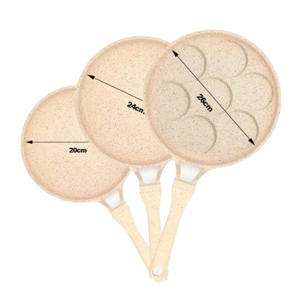 Poêle à crêpes et baghrir en granit Beige