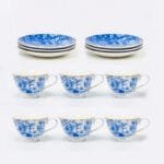 Service de 6 tasses et sous-tasses bleues – Image 3