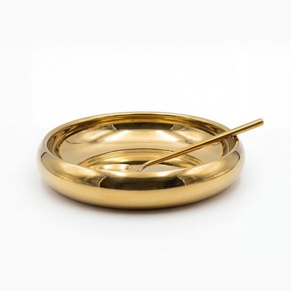 Plat pour fruits secs doré