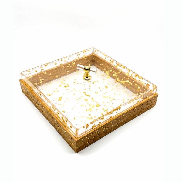 Présentoir de gâteaux avec couvercle carré