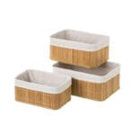 3 panier de rangement en bambo 30x20/26x17/22x12.5 cm – Image 2