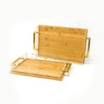 Service plateau en bambou 2 pcs