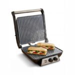 Grill panini 4 tranches en inox avec grille granit – 2000 W – Elite