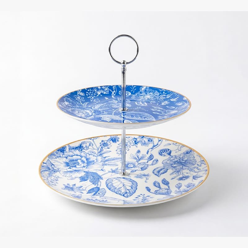 X2taage-bleu Serviteur à gâteaux 2 niveaux bleu – Image 1