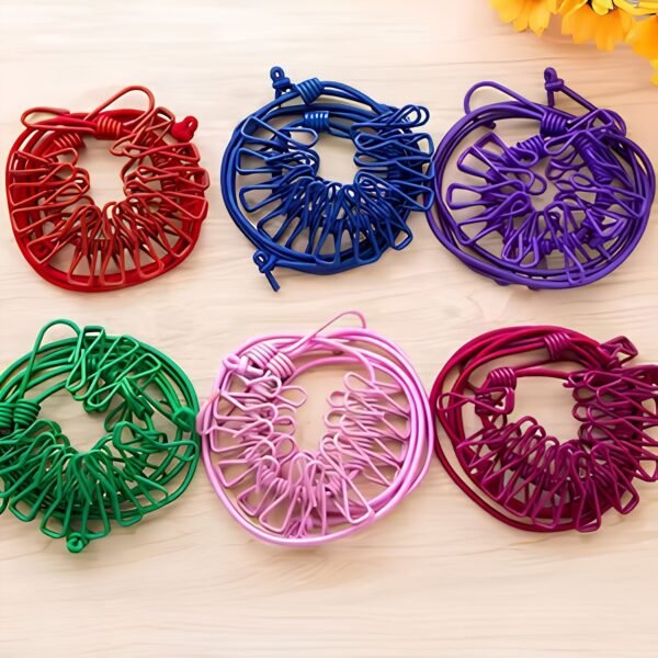 Corde à Lingue Élastique Portable avec Pinces Intégrées