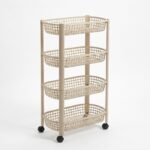 Étagère de rangement mobile 4 niveaux pour cuisine et maison – Image 2
