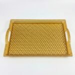 Plateau déco plastique modèle or 33×23 cm