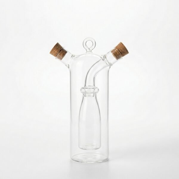 Bouteille en verre avec bouchon en bois