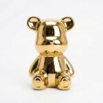 Ourson Décoratif Doré – Modèle Moyen