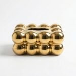 Boîte à mouchoirs décorative dorée design moderne – Image 2