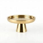 Porte-gâteau inox doré