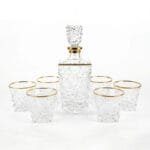 Carafe avec 6 verres en cristal