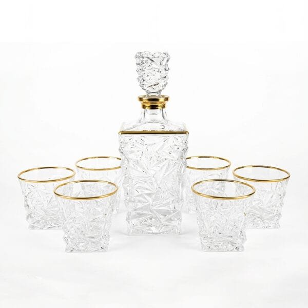 Carafe avec 6 verres en cristal