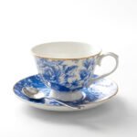 Service de 6 tasses et sous-tasses bleues