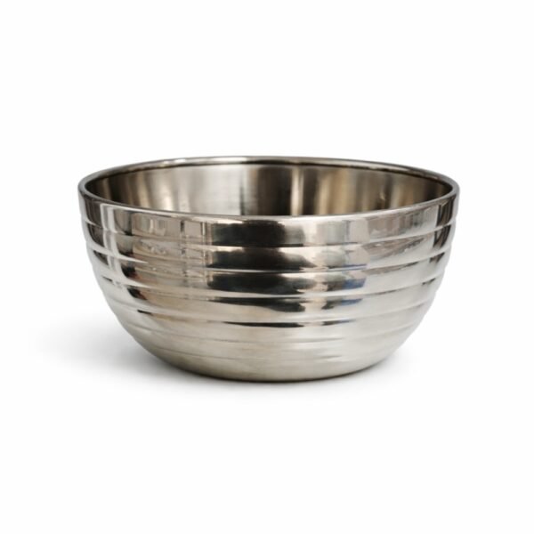 Bol inox ribbed