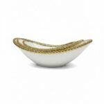 Saladier blanc et dore petit – Image 2