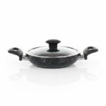 Poele 24cm avec couvercle en verre noir