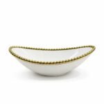 Saladier blanc et dore petit