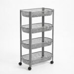 Étagère de rangement mobile 4 niveaux pour cuisine et maison