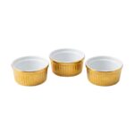 Set de 3 bol en verre doree