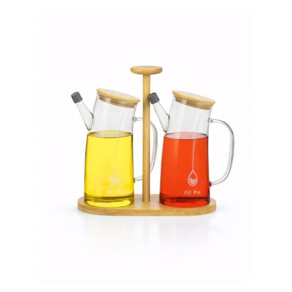 Bouteille huile en verre 2 pcs 1L