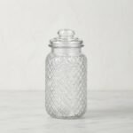 Grande Bonbonnière en Verre Relief Losanges