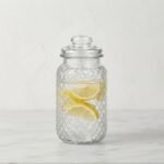 Grande Bonbonnière en Verre Relief Losanges