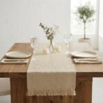 Chemin de Table 120 cm en Jute Tissé avec Franges