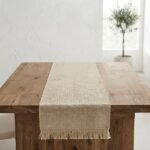 Chemin de Table 120 cm en Jute Tissé avec Franges