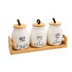 Set 3 boite the sucre et cafe en ceramique