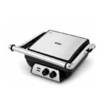 Grill panini inox/granite avec minuterie 2000 W