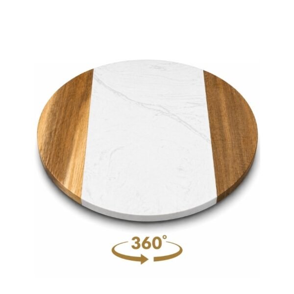 Plat tournant blanc et marrone