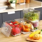 Organiseur de réfrigérateur 3,6L – silicone et transparence – Image 2