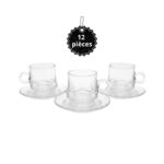 Tasse et sous tasse 12 pièces 220ml