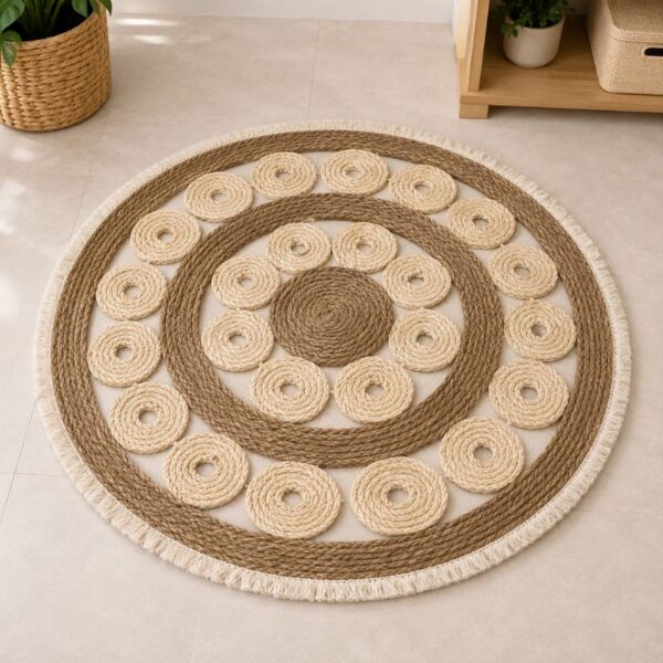 tapis en osier cercle 100cm