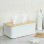 Boîte à mouchoirs beige en plastique – Image 2