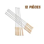 Set 12 brochettes 35 cm en inox