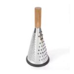 Râpe à légumes manuelle en inox avec poignée en bois