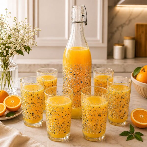 Bouteille avec 6 verre