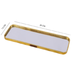 Plateau miroir décoratif en métal doré (36*13cm)