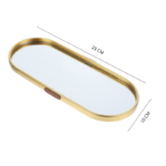 Plateau miroir décoratif en métal doré 23*10cm
