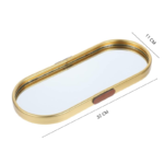 Plateau miroir décoratif en métal doré ( 32 x 11 cm)
