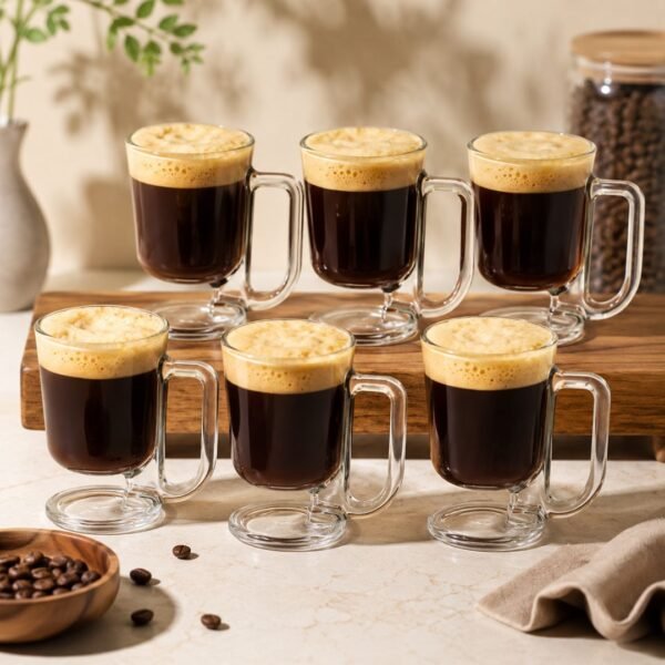 Set de 6 Tasses à Café en Verre 95 ml