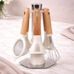 Ensemble d'ustensiles de cuisine 7 pièces avec support