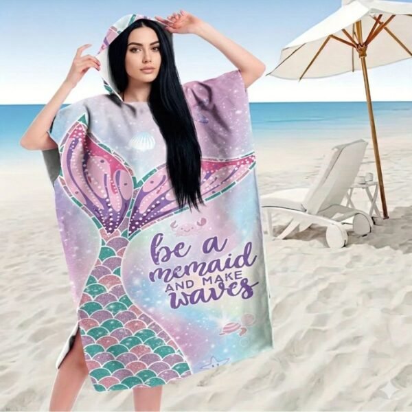 Serviette poncho à capuche