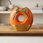 Vase grand en céramique moderne orange