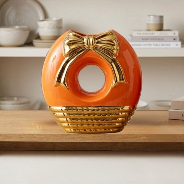 Vase grand en céramique moderne orange