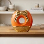 Vase moyen en céramique moderne orange