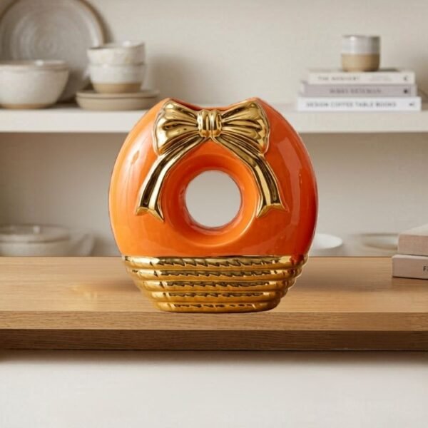 Vase moyen en céramique moderne orange