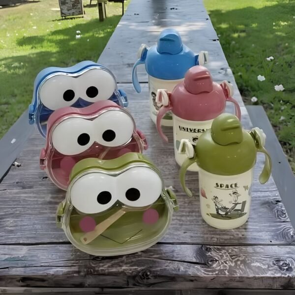 Lunch box en plastique avec bouteille - frog
